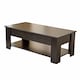 image 1 of Wooden Coffee Table With Lift Up Top Storage Area and Magazine Shelf | Black