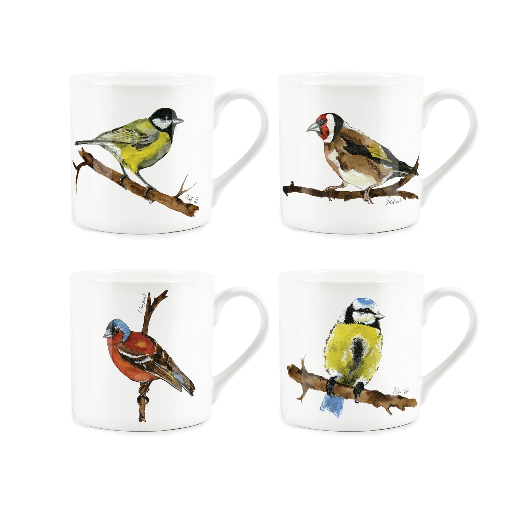 British Birds Bone China Mugs - Set of 4