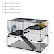 image 7 of PawHut 3 Tiers Hamster Cage w/ Deep Glass Bottom, Dish, Hut 78.5x48.5x54.5cm