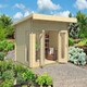 image 3 of Barbados 3-Log Cabin, Wooden Garden Room, Timber Summerhouse, Home Office - L459 x W419 x H241.94 cm Brown