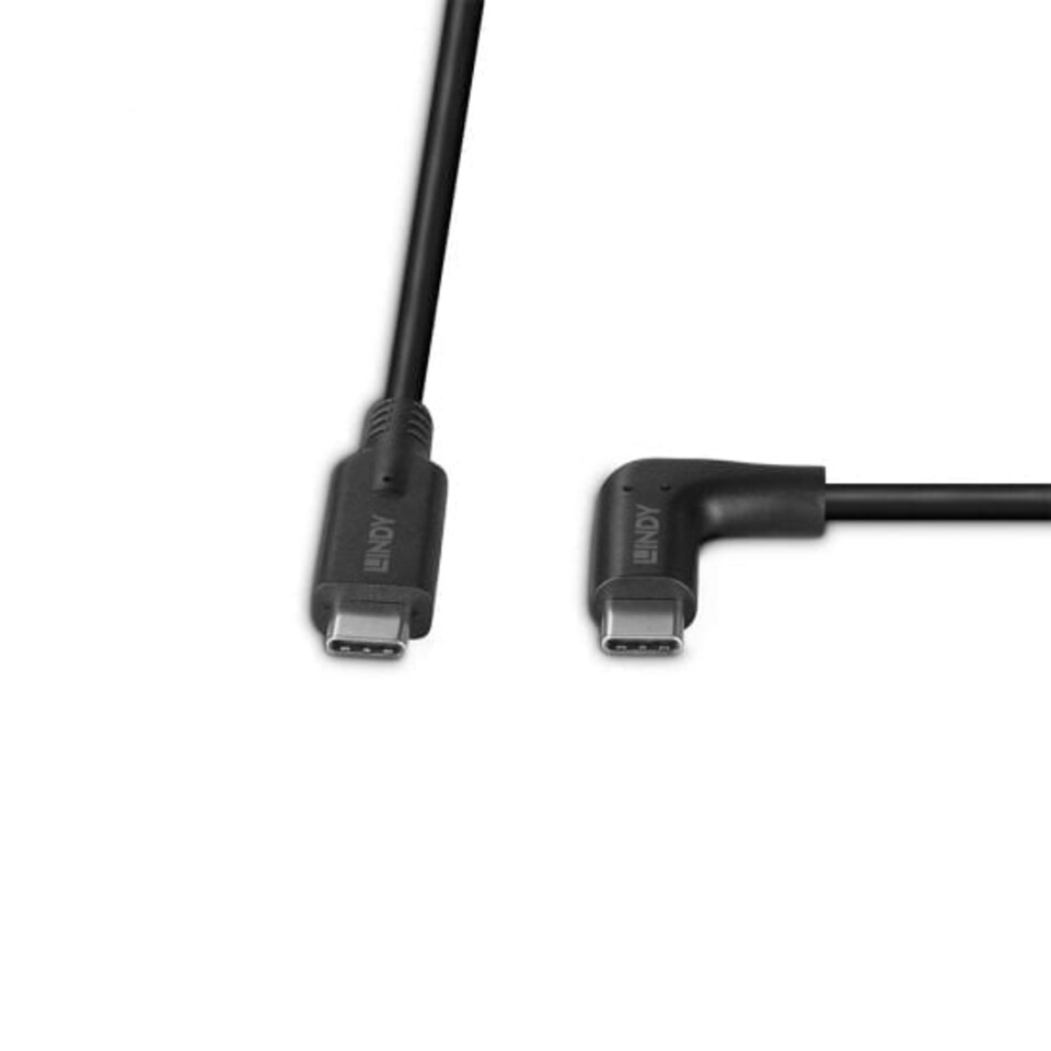 image 1 of 0.5m USB 3.2 Straight USB-C to Right-Angled USB-C Cable, 10Gbps