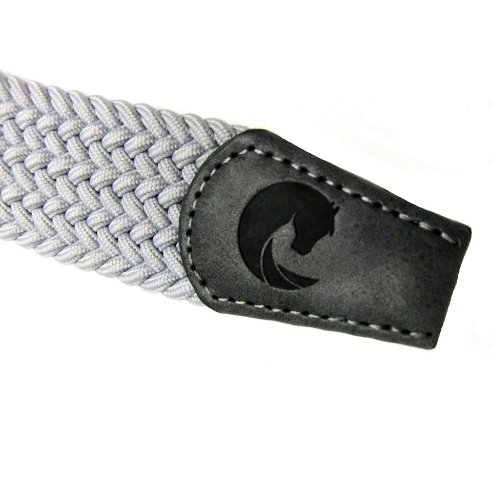 image 1 of Coco Equestrian Grey Unisex Adult Woven Elastic Fabric Braided Canvas Horse Riding Stretch Belt Grey
