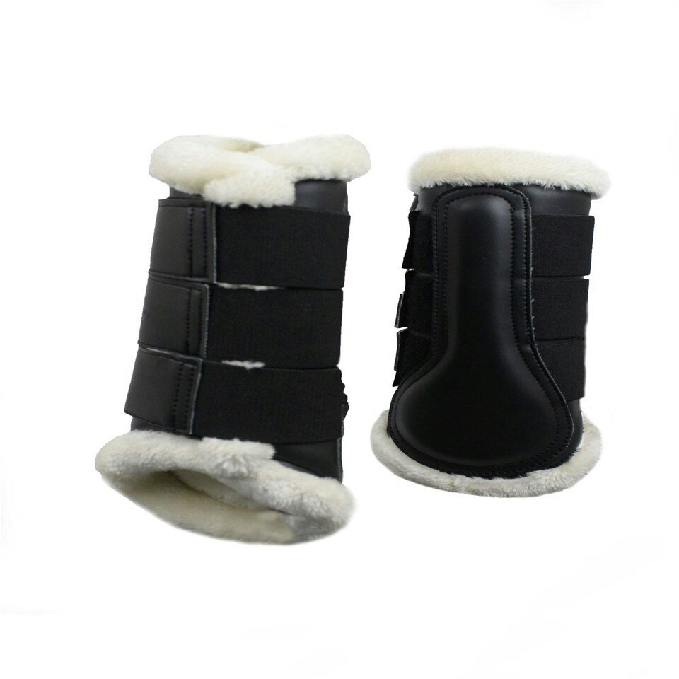 Gallop Equestrian Prestige Faux Fur Brushing Boot Black | Size: Cob
Colour: Black