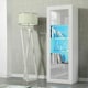 image 4 of Tall Cabinet 170cm Grey Gloss Doors White Matt Body Free LED Light | White | Grey
