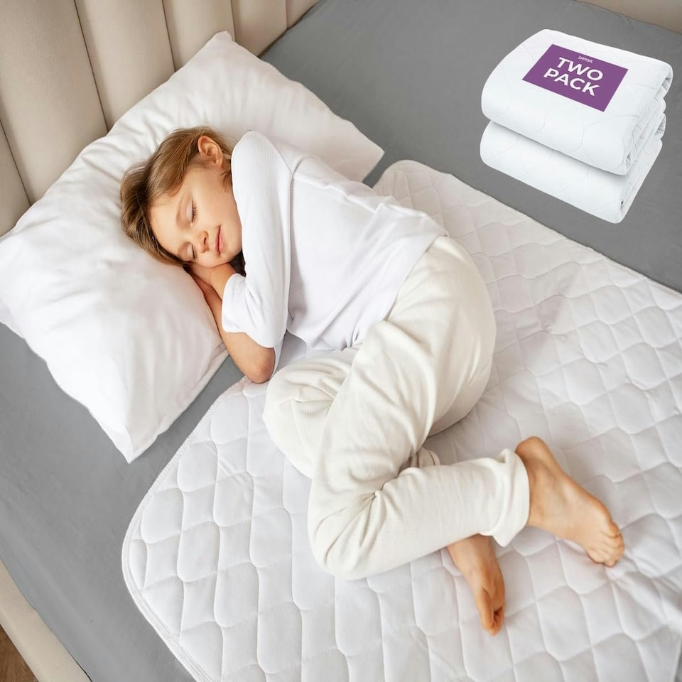 image 1 of Potty Training Bed Pads for Waterproof Protection - Bed Protector For Bed Wetting Toddlers & Children, Absolute Lifesaver for Your Mattress, 70x85 cm Grey | 2 pack White | Small Single