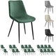 image 9 of Dining Chair Monroe - padded, velvet look, ergonomic seat, black steel legs - Set of 8 Grey