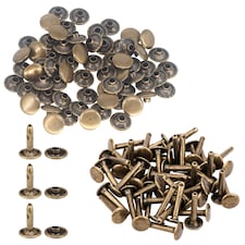 10mmx18mm Double Cap Rivets, Extra Long Metal Studs for DIY- 50pcs