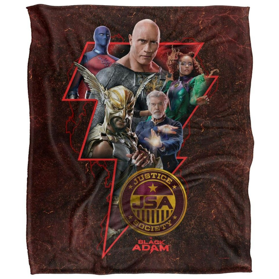 image 1 of Black Adam Logo Blanket - Multicoloured - One Size