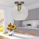 image 5 of Set of 2 Barnum - Dimple Glass Globe Antique Brass Ceiling Lights