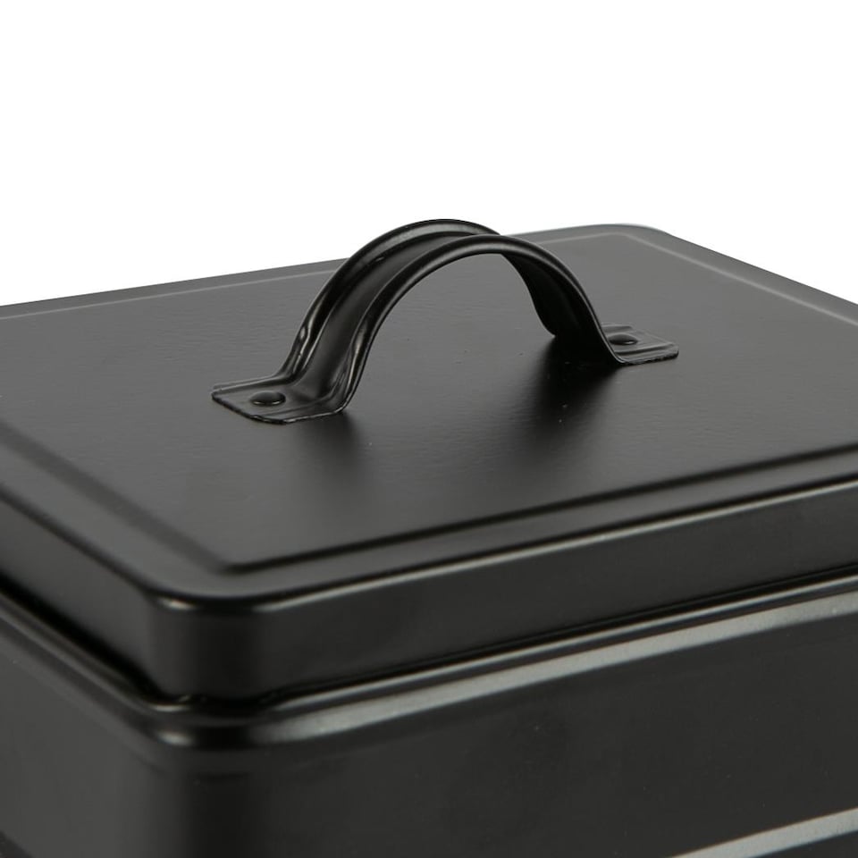 image 1 of Harbour Housewares Vintage Metal Washing Tablets Canister - Black | Black | Black | 1