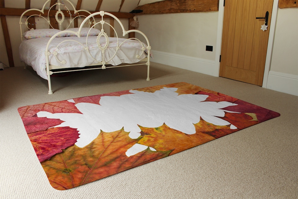 image 1 of Red Autumn Border Designer Rug | Multi
