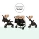 image 4 of Venus Prime Double Stroller - Birth to 15kgs (Approx. 3 Years), Lightweight, One Hand Fold, Newborn Cocoon, 2 Quilted Footwarmers & Rain Cover (Biscuit)