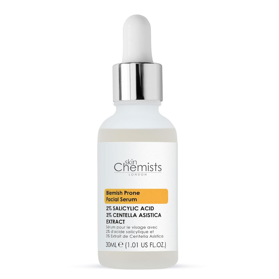 image 1 of skinChemists Blemish Prone 2% Salicylic Acid, 3% Centella Asiatica Facial Serum 30ml