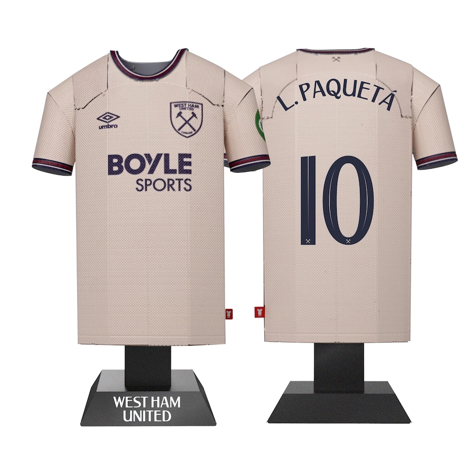 image 1 of RadStuff Alloy Metal Football Shirt - West Ham United Away Kit 2025/26