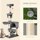 image 4 of PawHut 154cm Cat Tree Tower Multi-level Indoor Scratching Post Light Grey