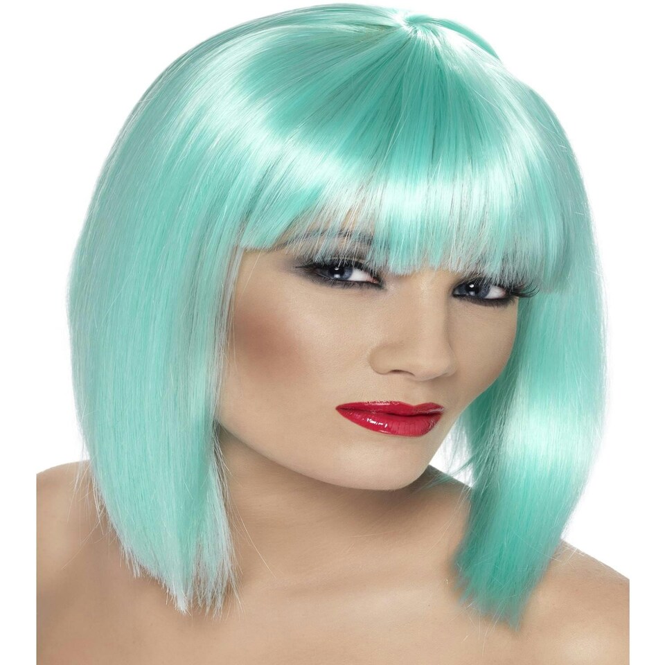 Glam Wig, Neon Aqua - FEMALE - ADULT - N/A