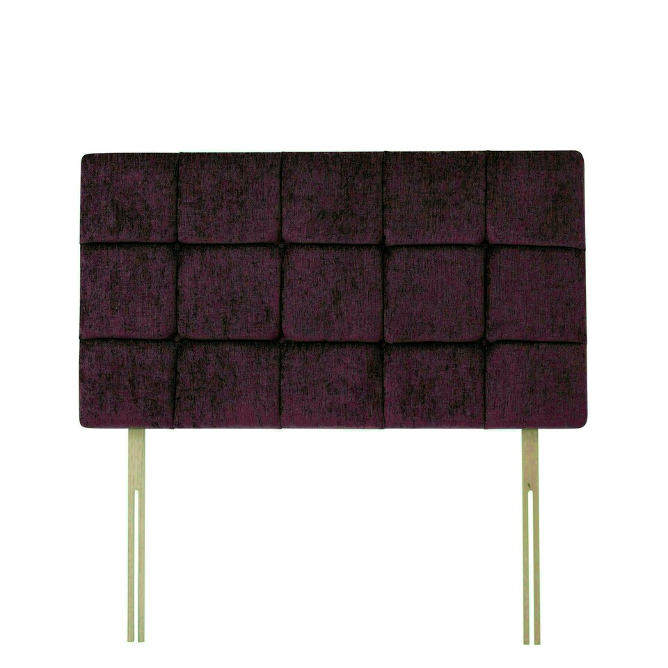 Pearl Aubergine Chenille Headboard King Size N/A