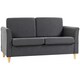 image 1 of HOMCOM Double Seat Sofa Linen Upholstery Loveseat Couch w/ Armrests, Dark Grey
