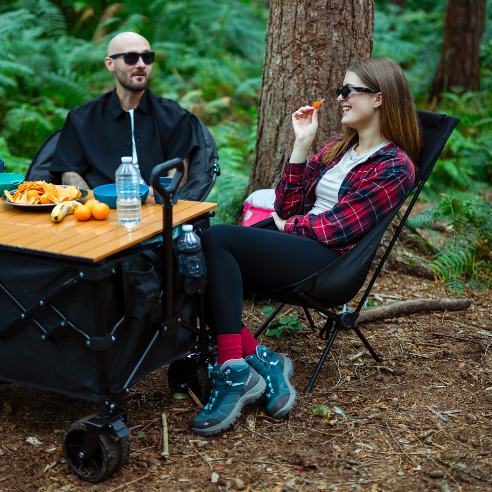 image 1 of MoverX Ultra Lightweight High Back Camping Chair, Foldable Garden Outdoor Picnic BBQ Festival Camp Chairs - Pack of 4