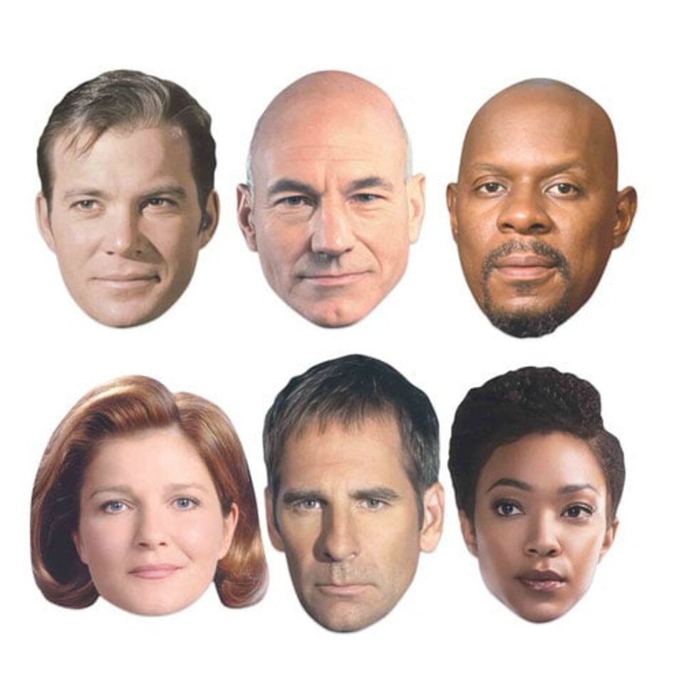 image 1 of Star Trek Captains Cardboard Face Masks - Pack of 6