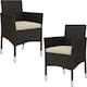 image 1 of Yaheetech Set of 2 Patio PE Rattan Chairs-Brown&Beige | Multi | Brown&Beige