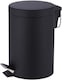 image 1 of Small Stainless Steel 3 Ltr Pedal Bin Kitchen Bathroom Toilet Rubbish, Black