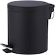 image 1 of Small Stainless Steel 3 Ltr Pedal Bin Kitchen Bathroom Toilet Rubbish, Black