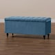 image 1 of 120cm Cubed Ottoman Storage Box,Duck Egg Velvet Upholstered Chesterfield Storage Ottoman Box with Wooden Legs