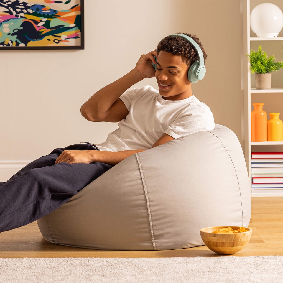 image 1 of Adult Classic Beanbag Outdoor Waterproof Bean bags Ready Filled - Grey | Grey | Grey | 1