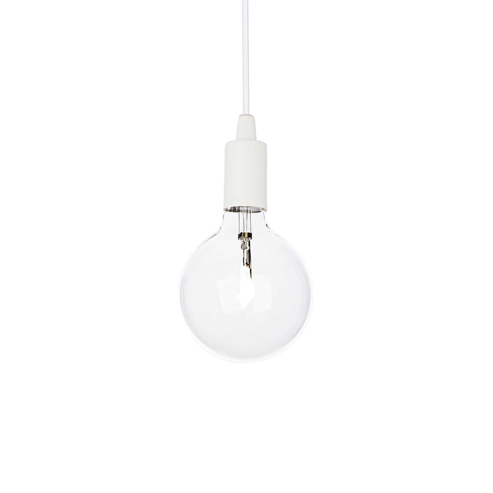 Edison 1 Light Ceiling Pendant White, E27