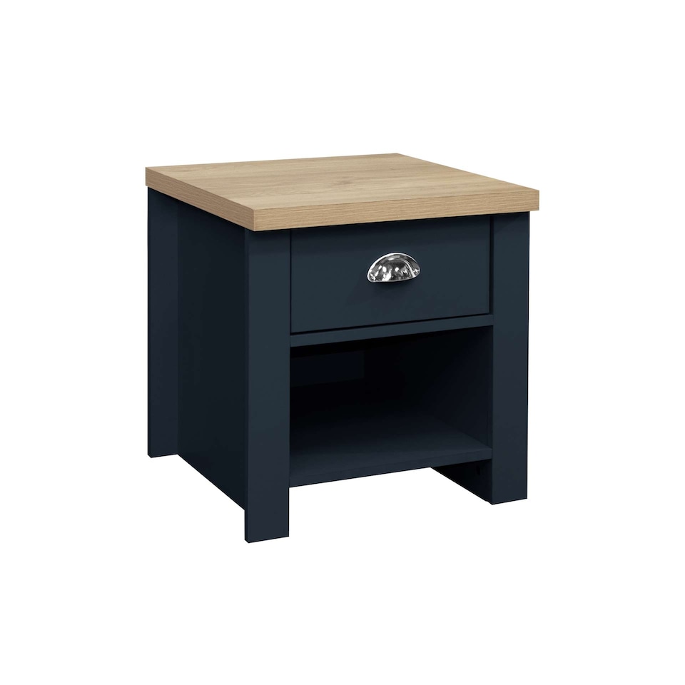 image 1 of Highgate 1 Drawer Lamp Table Navy