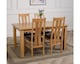 image 4 of Oslo 150 x 90 cm Medium Oak Dining Table and 4 Princeton Chairs | Brown | Brown