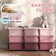 image 6 of HOMCOM Kids Storage Units with Drawers 3 Tier Chest Dresser Tower Pink | 113 x 37 x 56.5 cm