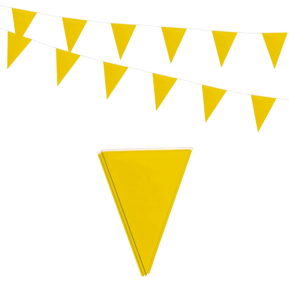 image 1 of Yellow Colour Party Bunting 10m with 20 Pennants