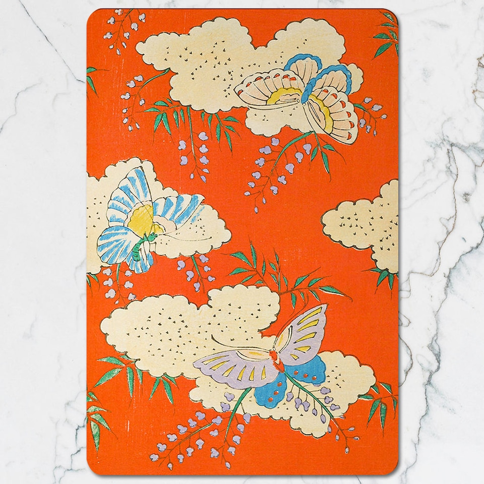 image 1 of 12 Piece Placemat And Coaster Set With Designer Artwork And Wood Backing