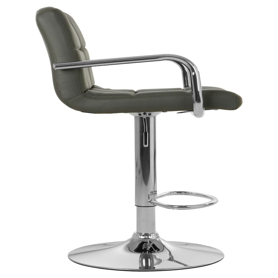 image 1 of Interiors by Premier Grey Velvet Bar Chair, Comfortable Seating Breakfast Bar Chair, Footrest Living Bar Chair Kitchen