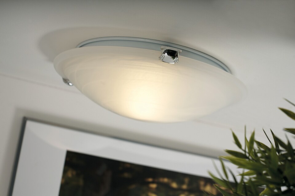 image 1 of Nordlux Petri Indoor Ceiling Light White Glass E27 Diffused - Mains Powered, IP20 | White | White