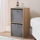 image 2 of OHS 2 Pack Folding Storage Cubes Soft Matte Velvet Collapsible Home Modern Storage Organiser Space Saving Square Ottoman Boxes Grey | Charcoal Grey