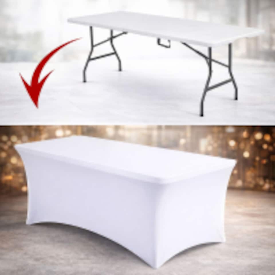 image 1 of 6ft Folding Table Heavy Duty Trestle Camping Table & Outdoor
