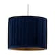 image 6 of Sundance - Navy Blue Velvet Pleated 25cm Lamp Shade with Gold Inner | Blue | Pleated navy velvet with gold cardboard inner detail | 1