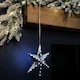 image 3 of 20cm Battery Operated Light up Hanging Christmas Shooting Star Bauble  in Silver with LEDs