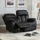 image 8 of Chester 2 Seater Electric High Back Bonded Leather Recliner Sofa (Black)
