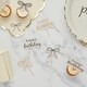 image 3 of Gold & Black Happy Birthday Bow Food Cake Picks - Pack of 12