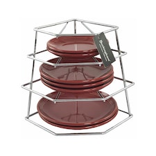 Buckingham Premium 4 Tier Kitchen Plate Organising Rack - Chrome