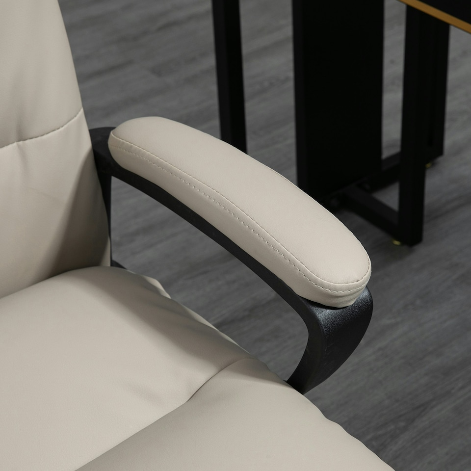 image 1 of Vinsetto PU Leather Office Chair for Home with Arm, Adjustable Height, Grey