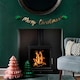image 1 of Gold 'Merry Christmas' Holly Card Banner 2m | Multi