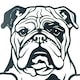 image 6 of Black Metal Peeking Bulldog Silhouette with Fixing Plate Garden Ornament Gift