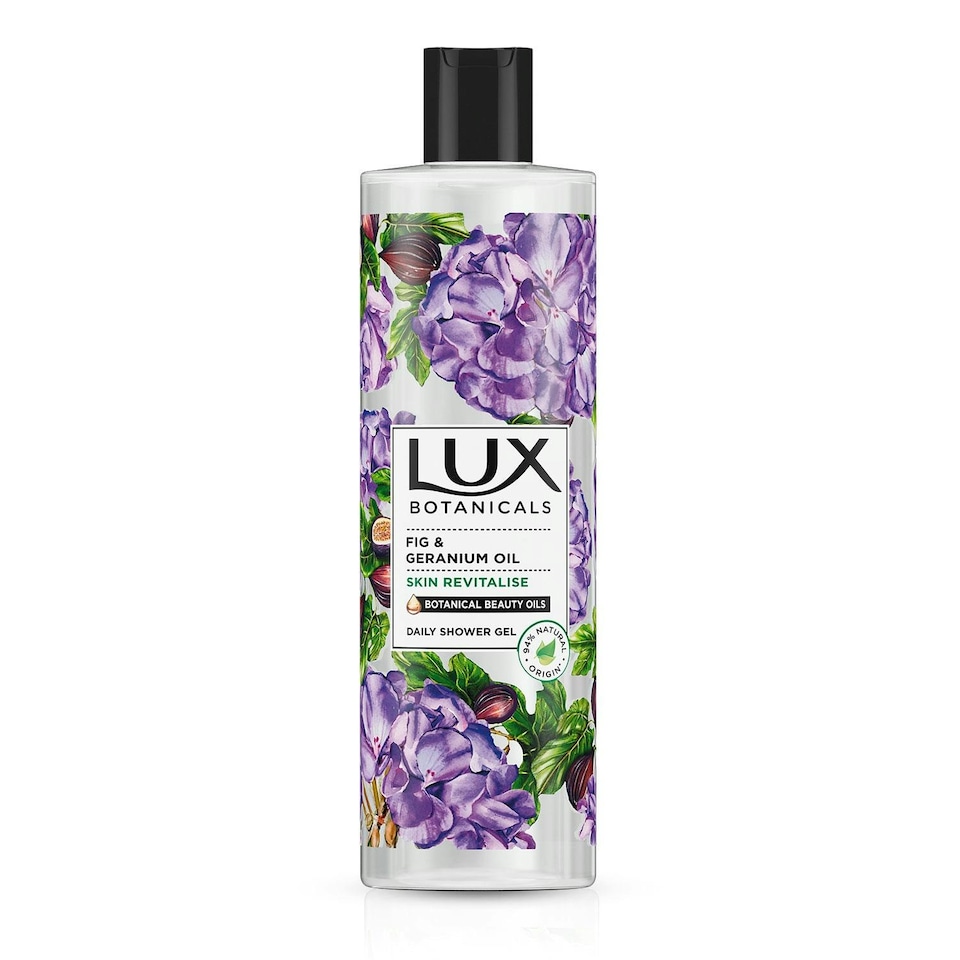 image 1 of Lux Botanicals Daily Shower Gel Fig & Geranium Oil Skin Revitalise 6x500Ml