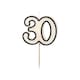 image 1 of Black & White 30th Birthday Elegant Milestone Candle 5.5cm | Black