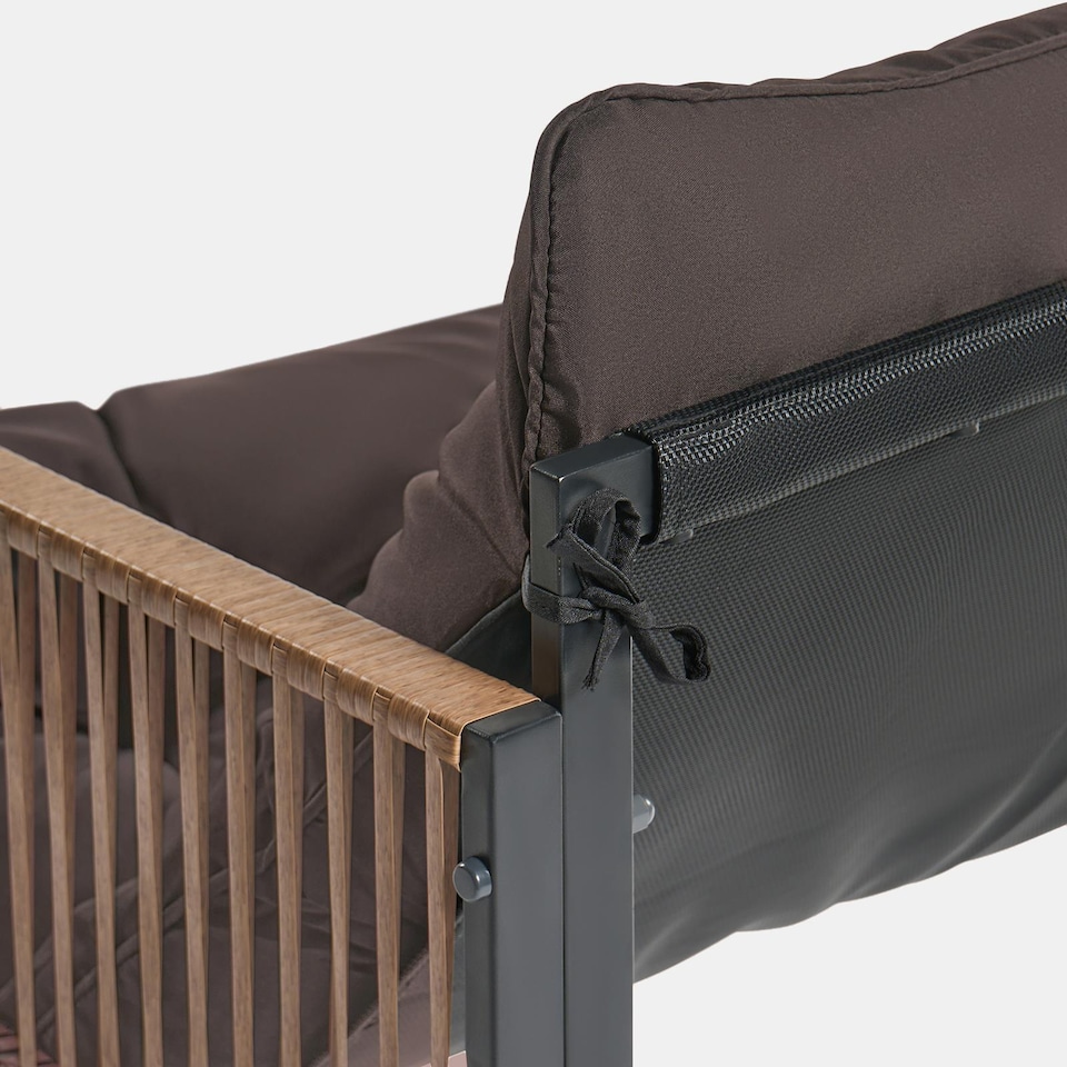 image 1 of OHS Santorini 5 Seater Corner Sofa Table Set Garden Patio Furniture | Brown | Chocolate | Five Plus Seater